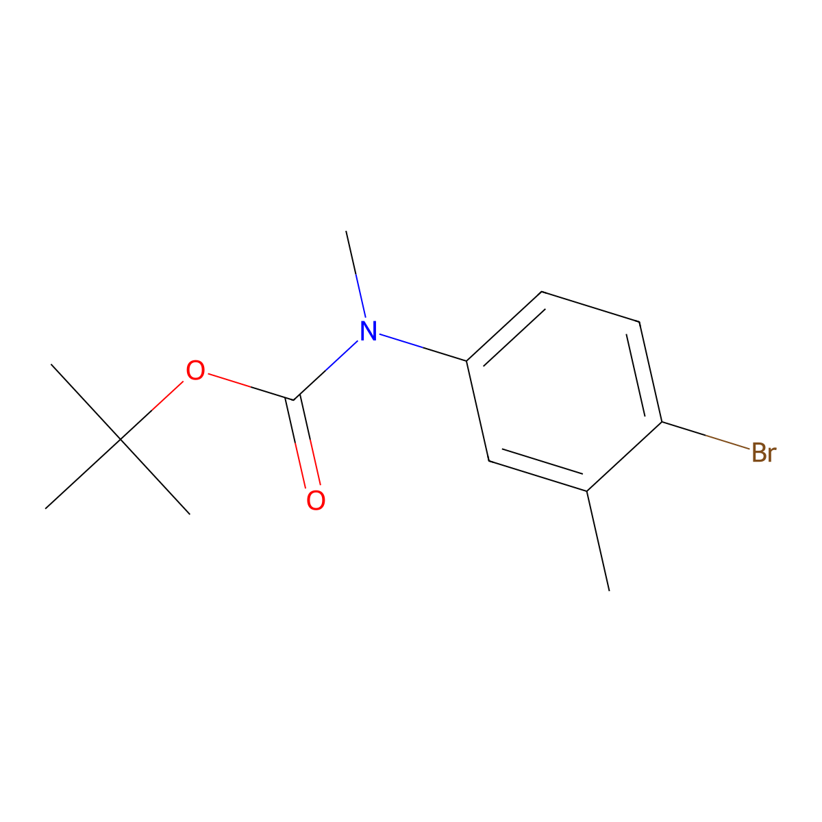tert-butyl N-(4-bromo-3-methylphenyl)-N-methylcarbamate molecular structure, CAS 2680854-17-3