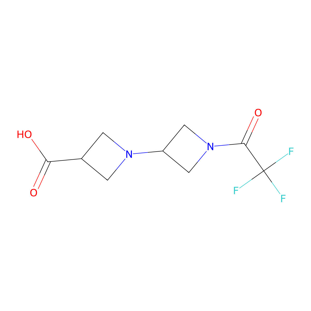 1'-(2,2,2-Trifluoroacetyl)-[1,3'-biazetidine]-3-carboxylic acid molecular structure, CAS 2680854-20-8