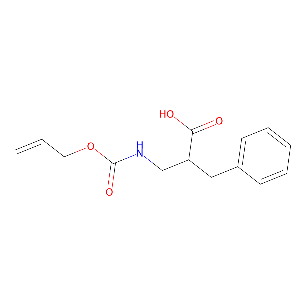 2-Benzyl-3-{[(prop-2-en-1-yloxy)carbonyl]amino}propanoic acid molecular structure, CAS 2680854-25-3