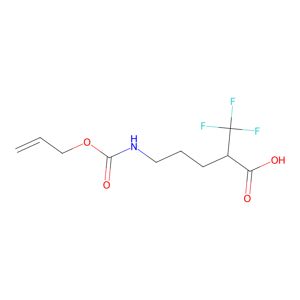 5-{[(Prop-2-en-1-yloxy)carbonyl]amino}-2-(trifluoromethyl)pentanoic acid molecular structure, CAS 2680854-32-2