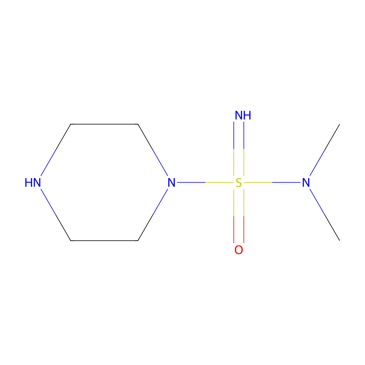N,N-dimethylpiperazine-1-sulfonoimidamide molecular structure, CAS 2680854-34-4