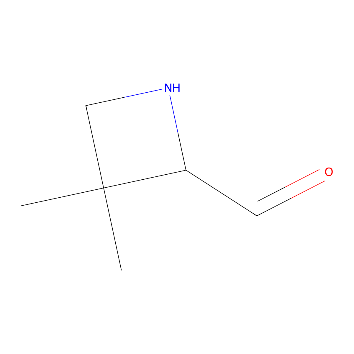 3,3-Dimethylazetidine-2-carbaldehyde molecular structure, CAS 2680854-36-6