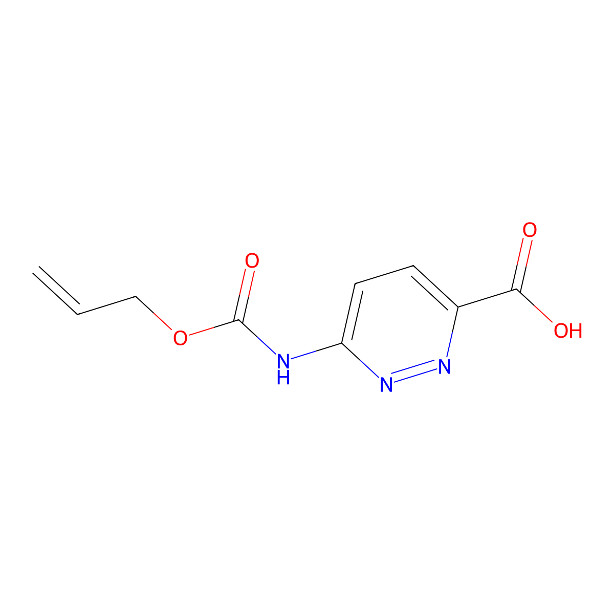 6-{[(Prop-2-en-1-yloxy)carbonyl]amino}pyridazine-3-carboxylic acid molecular structure, CAS 2680854-41-3