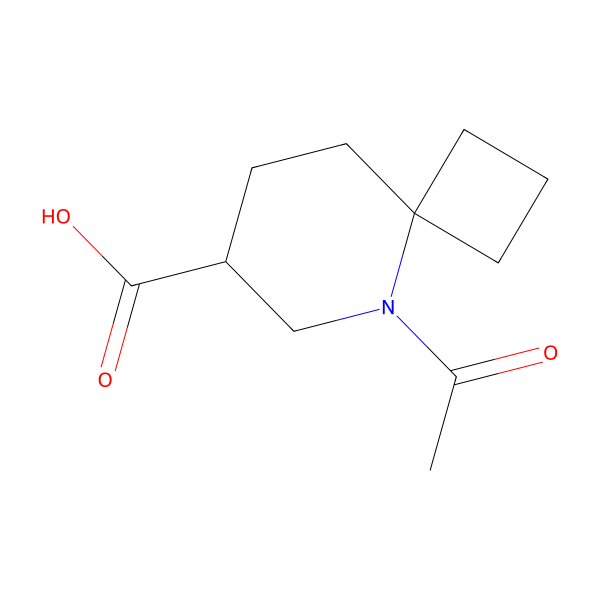 5-Acetyl-5-azaspiro[3.5]nonane-7-carboxylic acid molecular structure, CAS 2680854-43-5