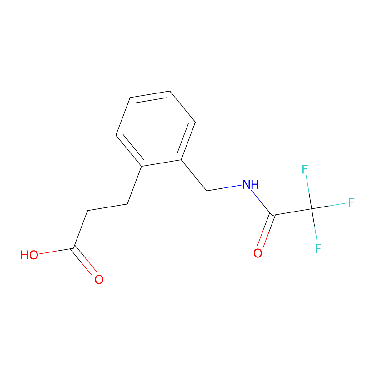 3-{2-[(2,2,2-Trifluoroacetamido)methyl]phenyl}propanoic acid molecular structure, CAS 2680854-48-0