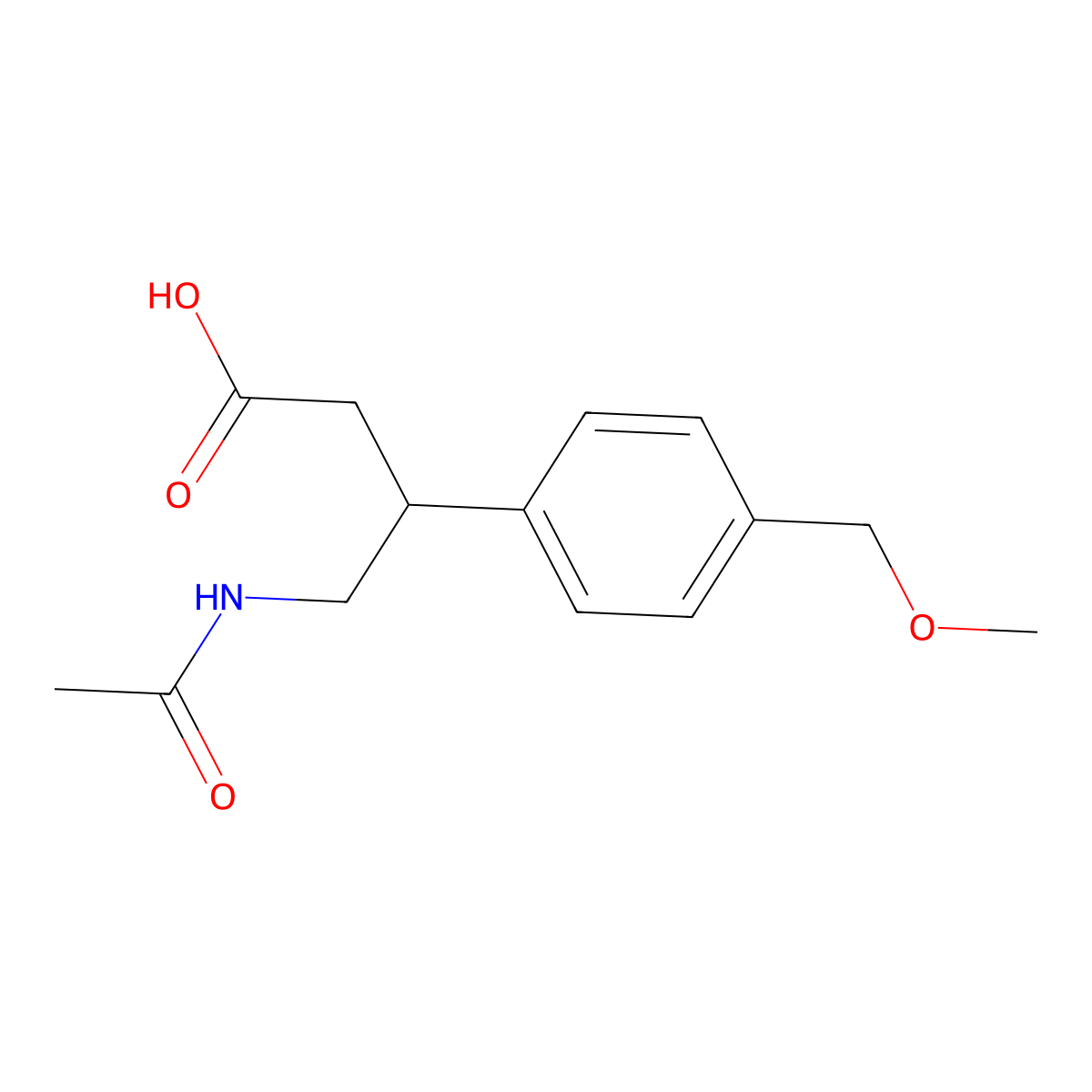 4-Acetamido-3-[4-(methoxymethyl)phenyl]butanoic acid molecular structure, CAS 2680854-52-6