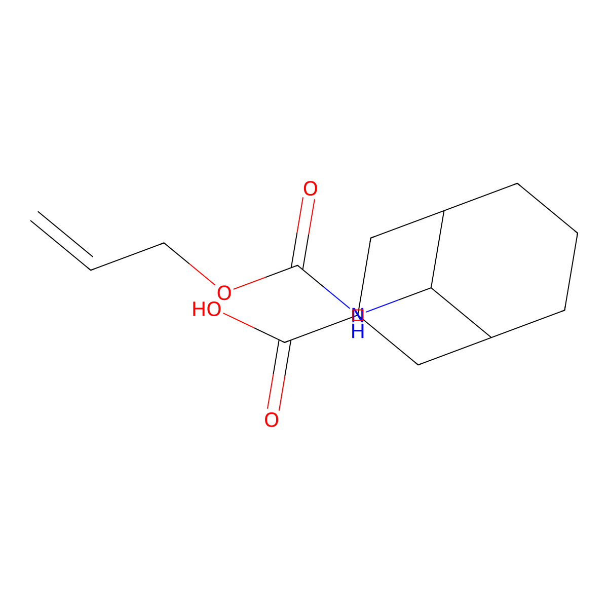 9-{[(Prop-2-en-1-yloxy)carbonyl]amino}bicyclo[3.3.1]nonane-3-carboxylic acid molecular structure, CAS 2680854-55-9