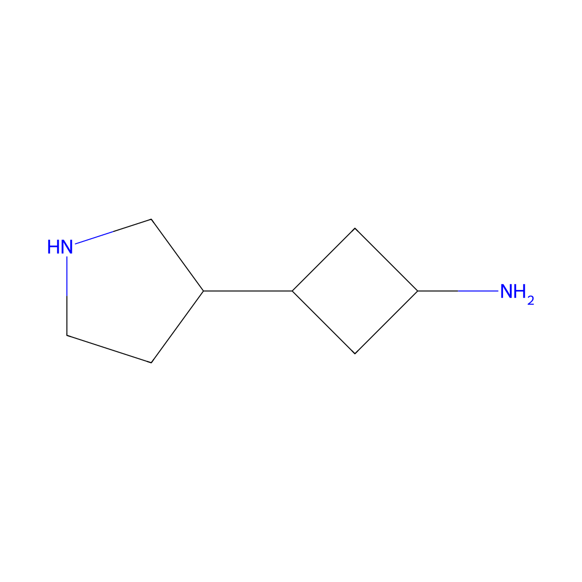 3-(Pyrrolidin-3-yl)cyclobutan-1-amine molecular structure, CAS 2680854-59-3