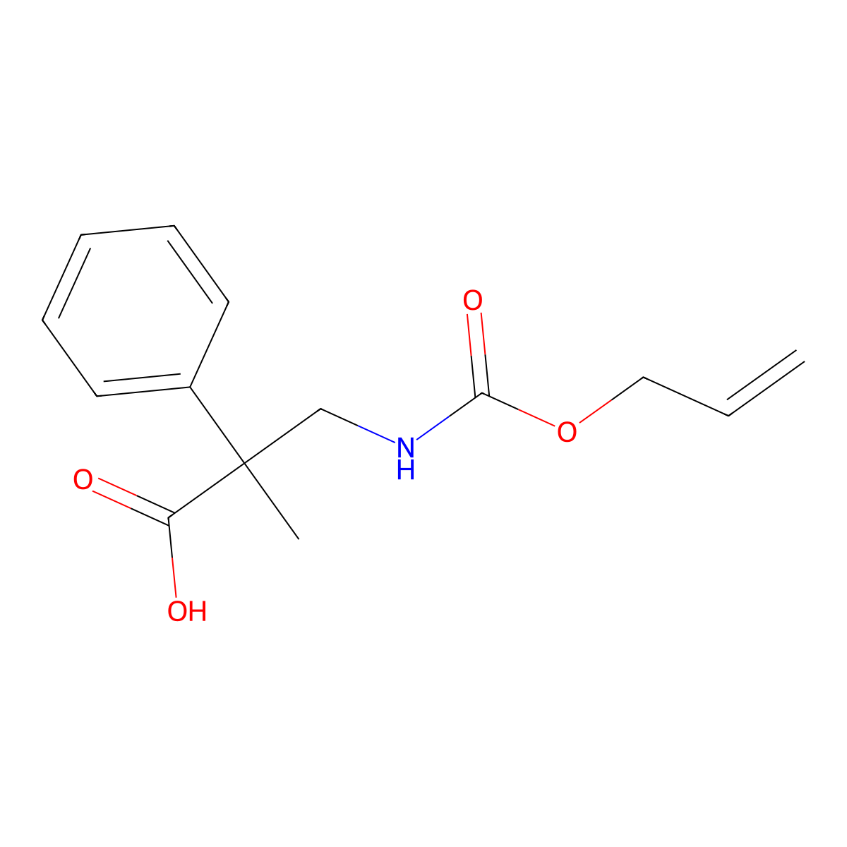 2-Methyl-2-phenyl-3-{[(prop-2-en-1-yloxy)carbonyl]amino}propanoic acid molecular structure, CAS 2680854-60-6