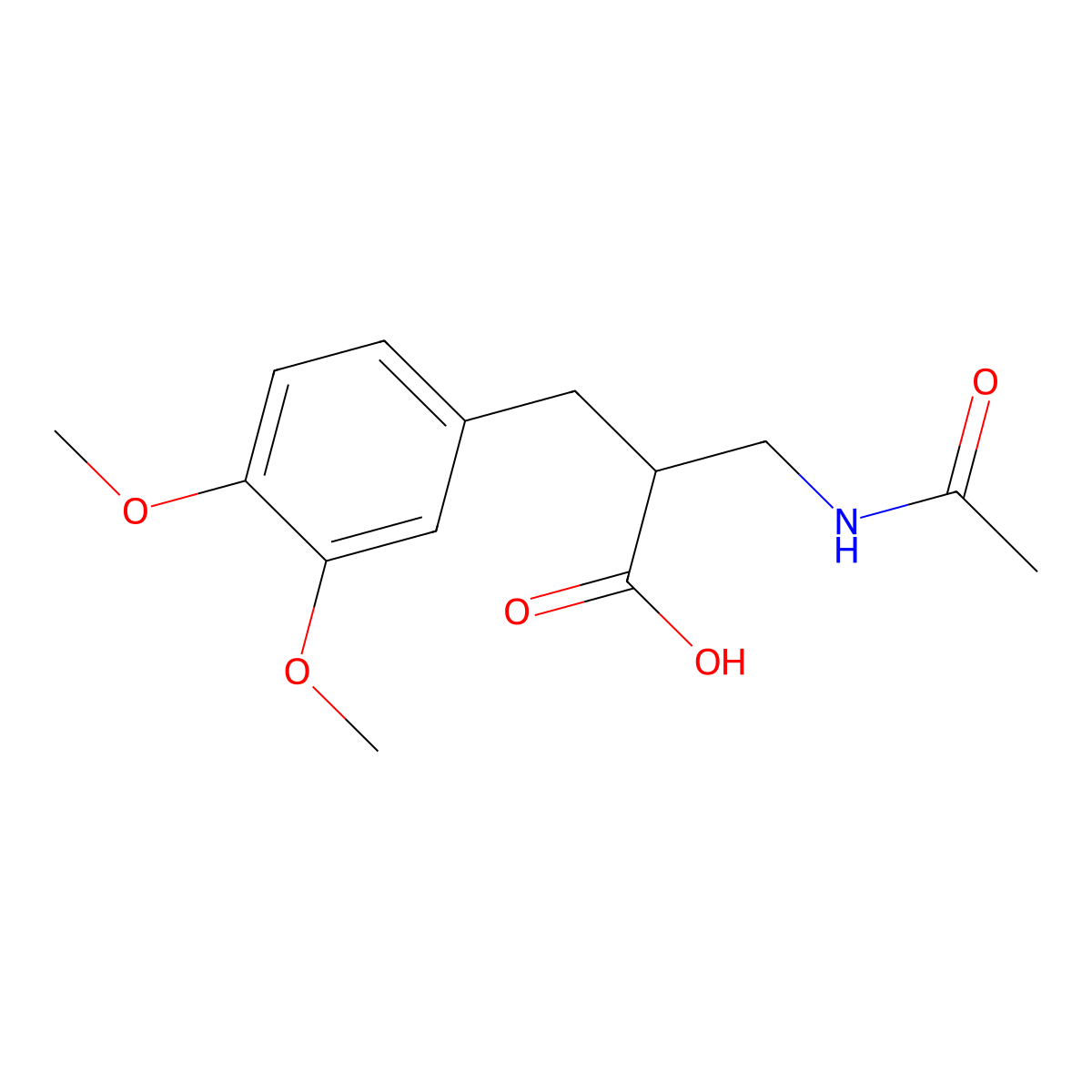 2-[(3,4-Dimethoxyphenyl)methyl]-3-acetamidopropanoic acid molecular structure, CAS 2680854-61-7