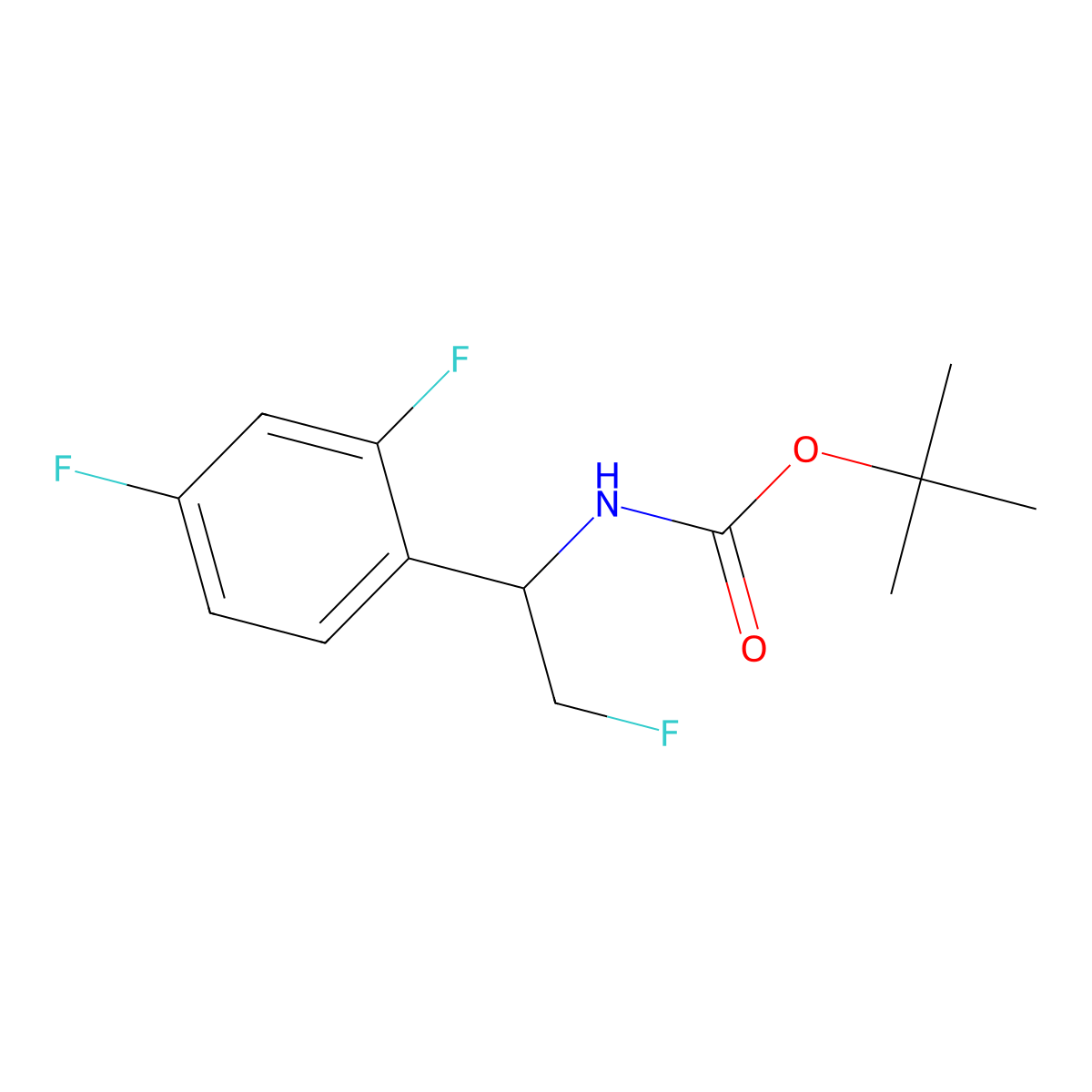 tert-butyl N-[1-(2,4-difluorophenyl)-2-fluoroethyl]carbamate molecular structure, CAS 2680854-63-9