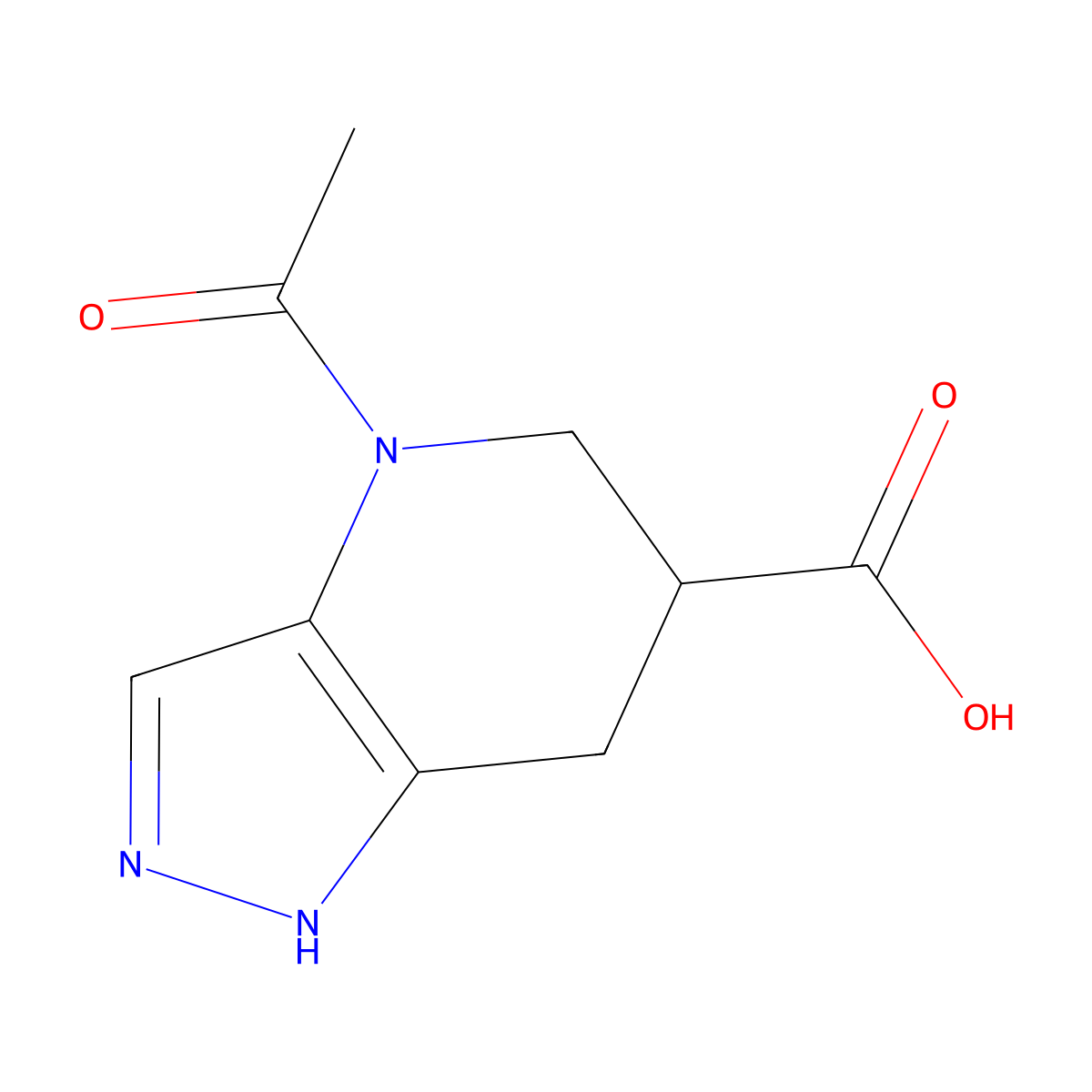 4-acetyl-1H,4H,5H,6H,7H-pyrazolo[4,3-b]pyridine-6-carboxylic acid molecular structure, CAS 2680854-74-2