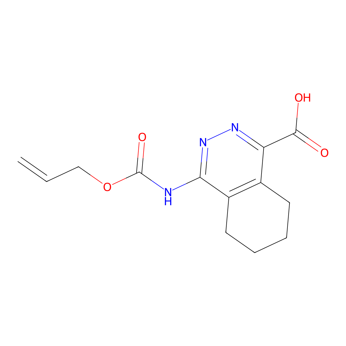 4-{[(Prop-2-en-1-yloxy)carbonyl]amino}-5,6,7,8-tetrahydrophthalazine-1-carboxylic acid molecular structure, CAS 2680854-84-4