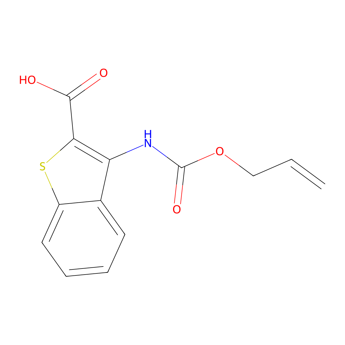 3-{[(Prop-2-en-1-yloxy)carbonyl]amino}-1-benzothiophene-2-carboxylic acid molecular structure, CAS 2680854-86-6