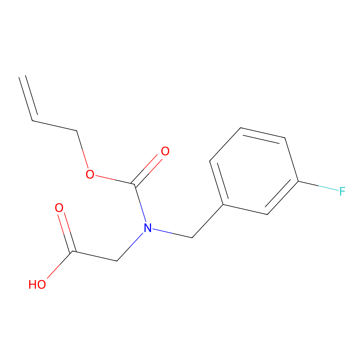 2-{[(3-Fluorophenyl)methyl][(prop-2-en-1-yloxy)carbonyl]amino}acetic acid molecular structure, CAS 2680854-89-9