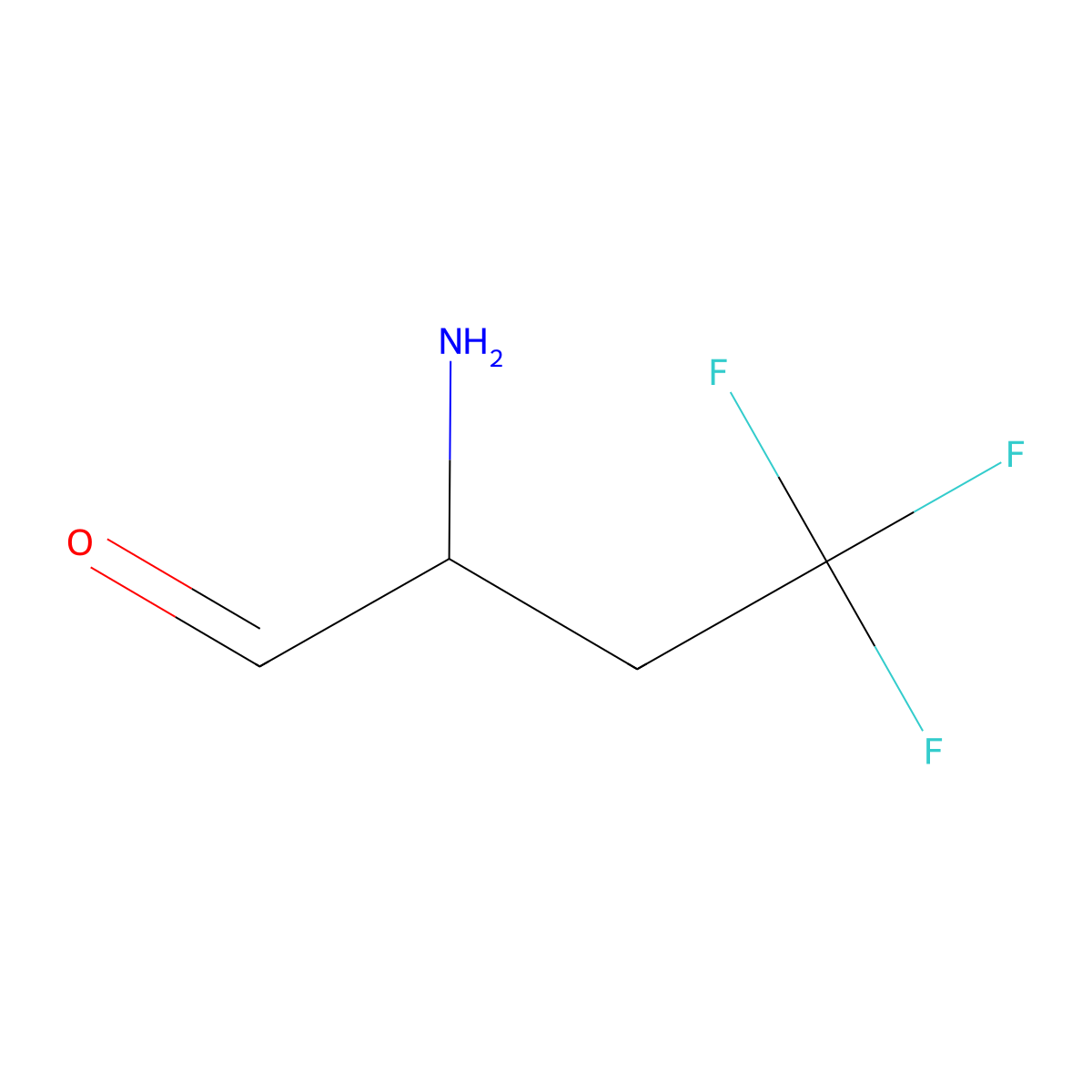 2-Amino-4,4,4-trifluorobutanal molecular structure, CAS 2680854-95-7