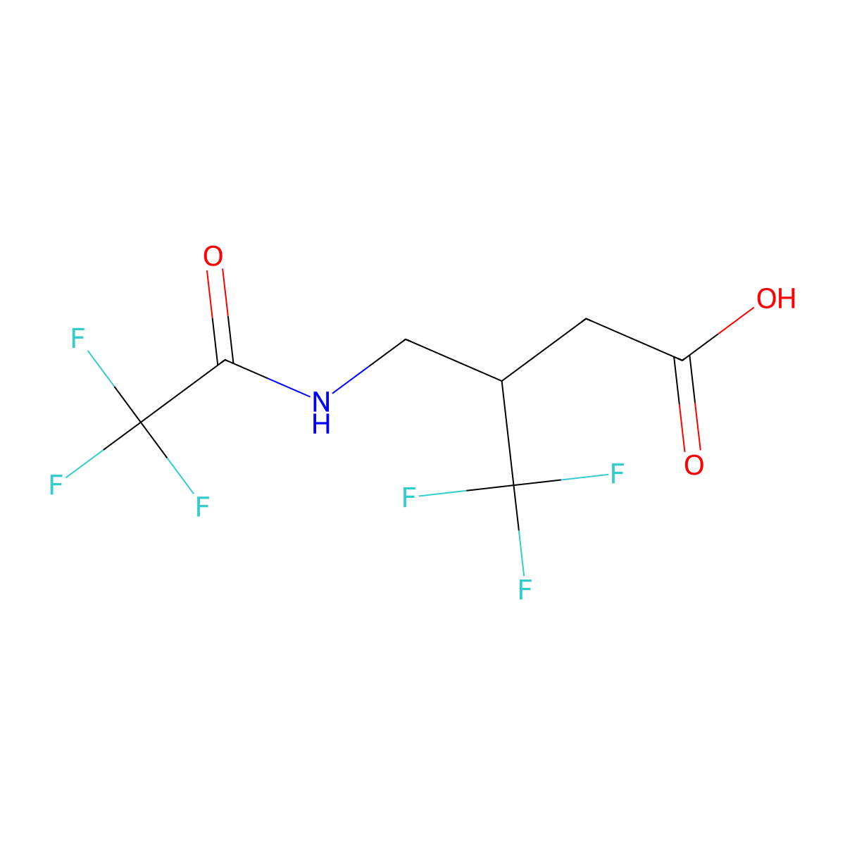 4,4,4-Trifluoro-3-[(trifluoroacetamido)methyl]butanoic acid molecular structure, CAS 2680855-02-9