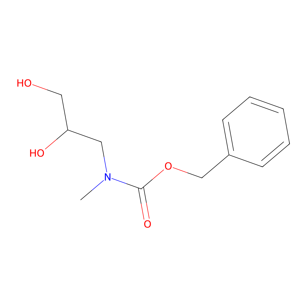 benzyl N-(2,3-dihydroxypropyl)-N-methylcarbamate molecular structure, CAS 2680855-03-0