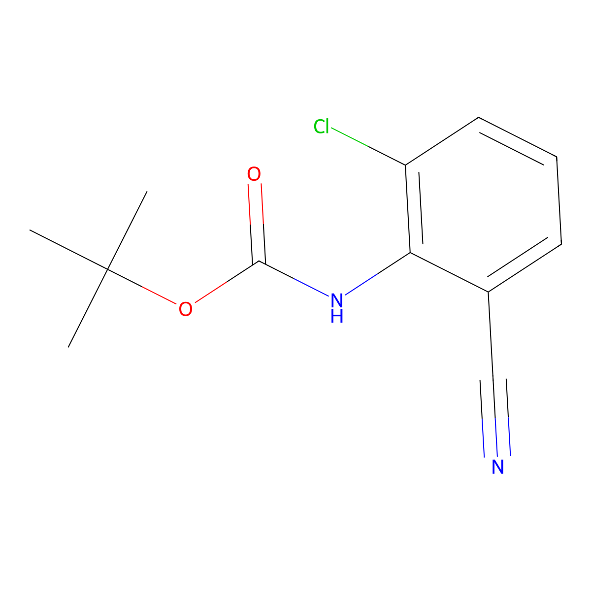 tert-butyl N-(2-chloro-6-cyanophenyl)carbamate molecular structure, CAS 2680855-11-0