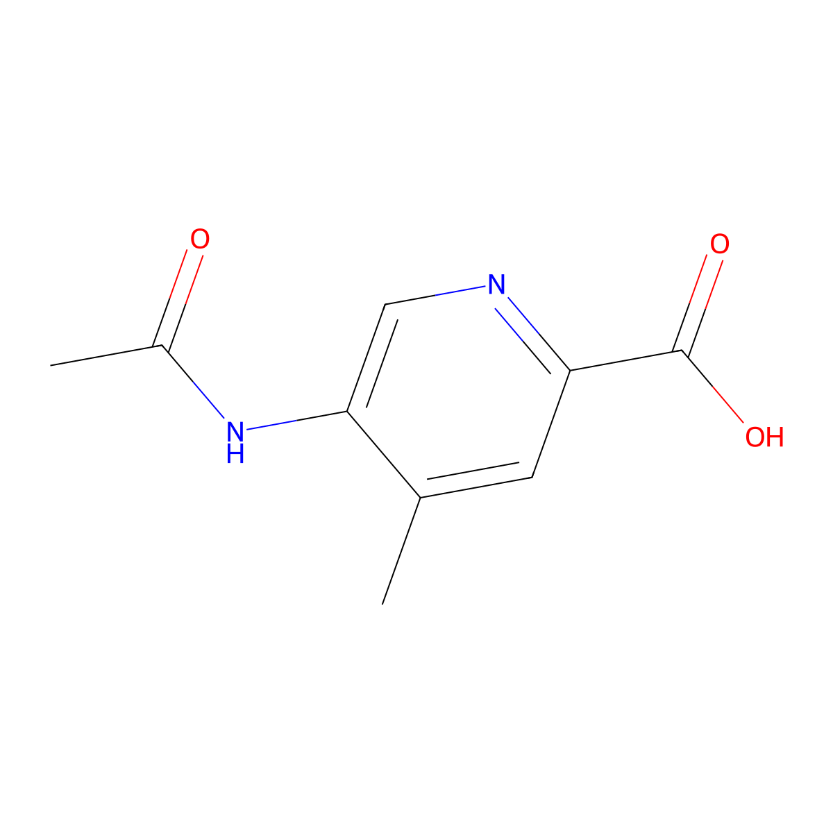 5-Acetamido-4-methylpyridine-2-carboxylic acid molecular structure, CAS 2680855-13-2