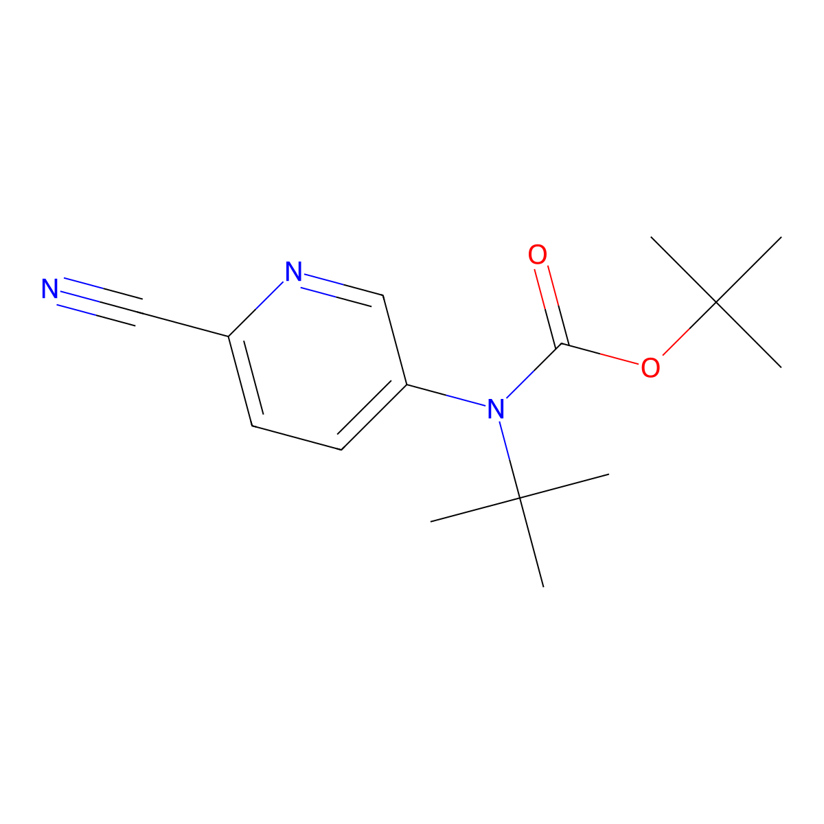 tert-butyl N-tert-butyl-N-(6-cyanopyridin-3-yl)carbamate molecular structure, CAS 2680855-24-5