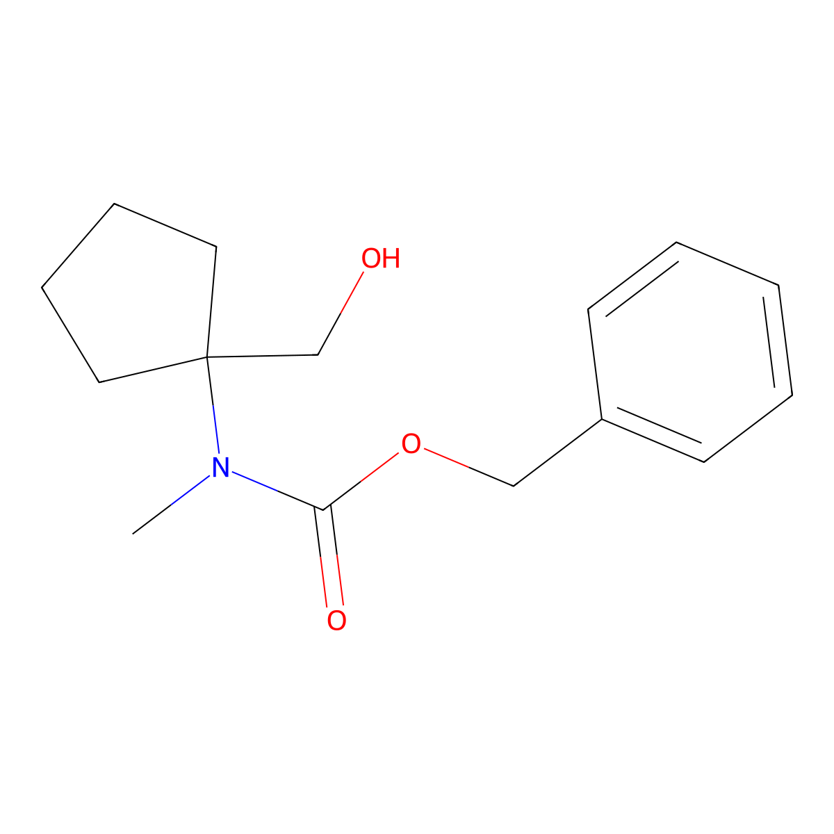 benzyl N-[1-(hydroxymethyl)cyclopentyl]-N-methylcarbamate molecular structure, CAS 2680855-32-5
