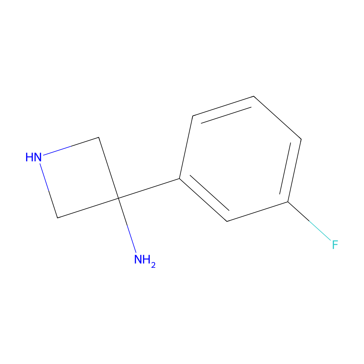 3-(3-Fluorophenyl)azetidin-3-amine molecular structure, CAS 2680855-33-6