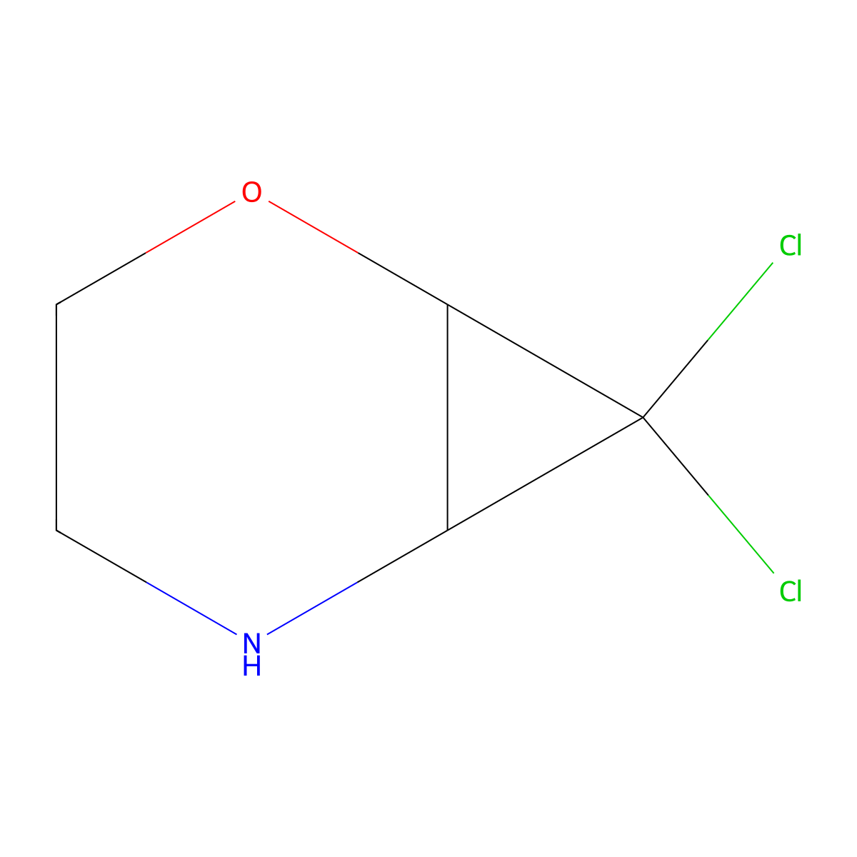 7,7-Dichloro-2-oxa-5-azabicyclo[4.1.0]heptane molecular structure, CAS 2680855-36-9