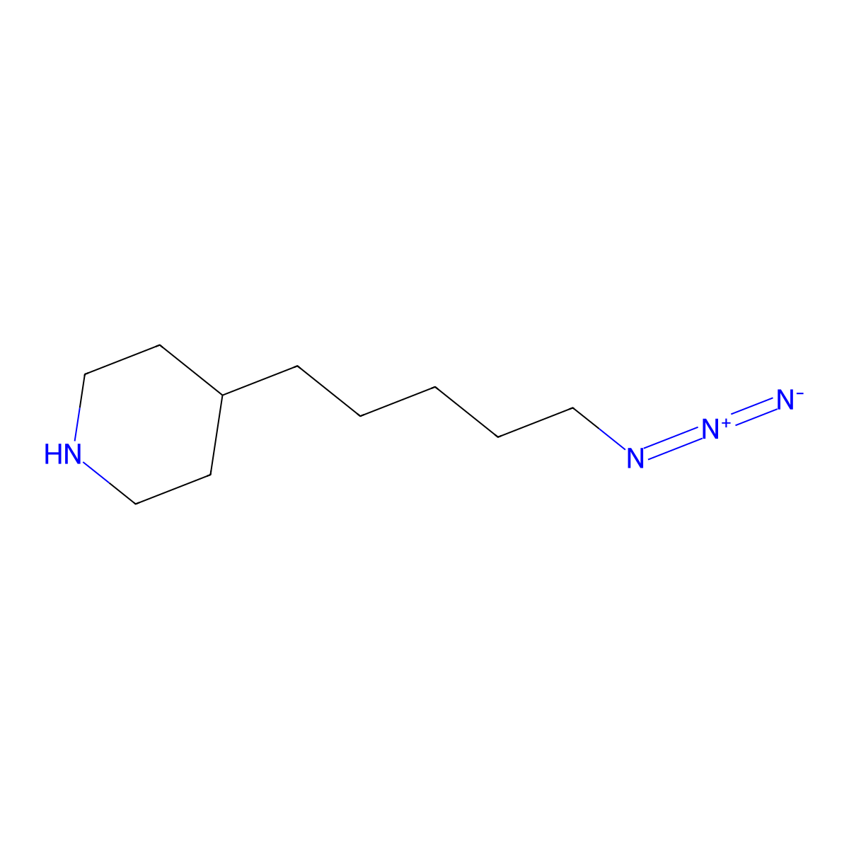 4-(5-Azidopentyl)piperidine molecular structure, CAS 2680855-38-1