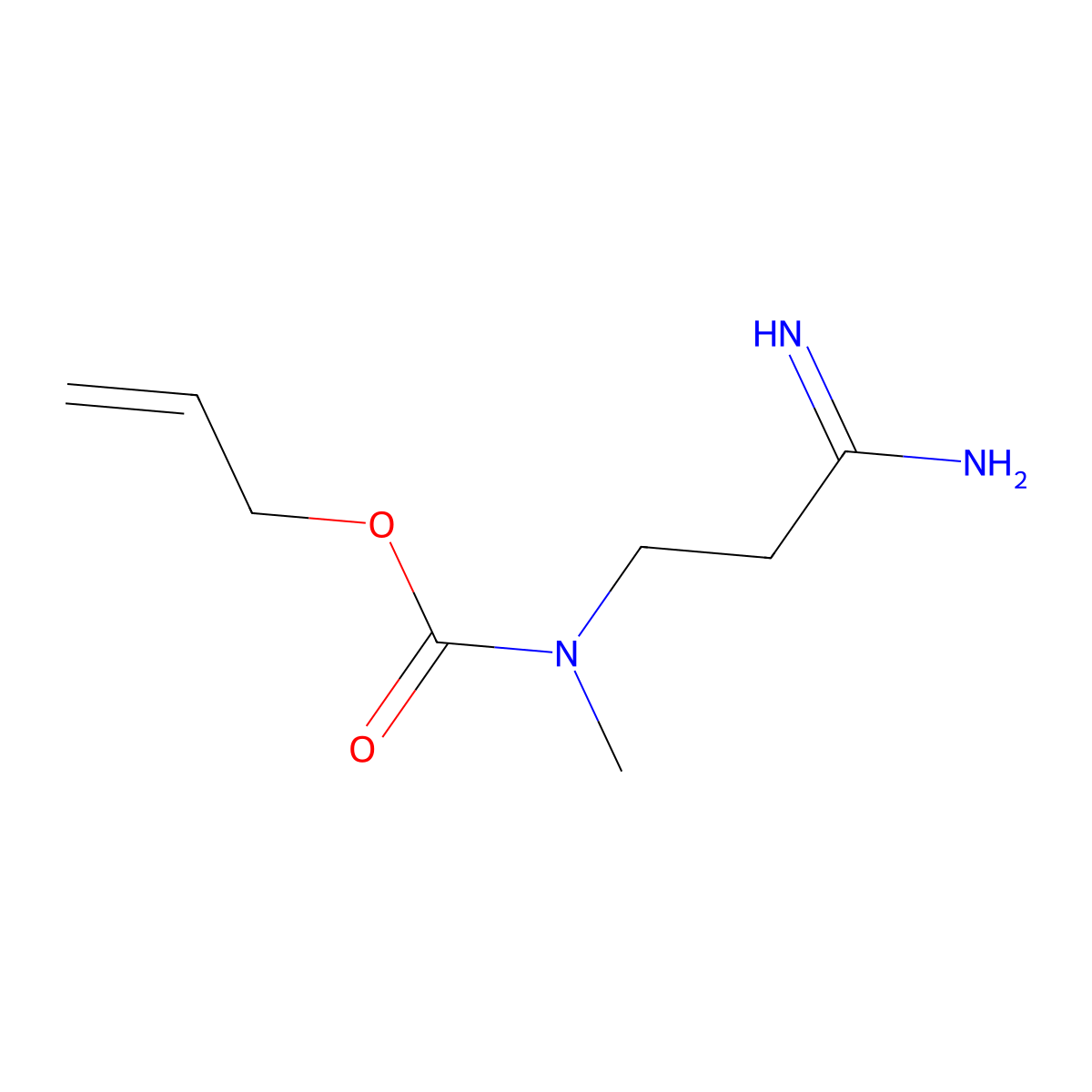 prop-2-en-1-yl N-(2-carbamimidoylethyl)-N-methylcarbamate molecular structure, CAS 2680855-44-9