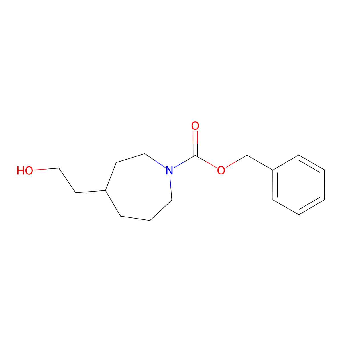 Benzyl 4-(2-hydroxyethyl)azepane-1-carboxylate molecular structure, CAS 2680855-45-0