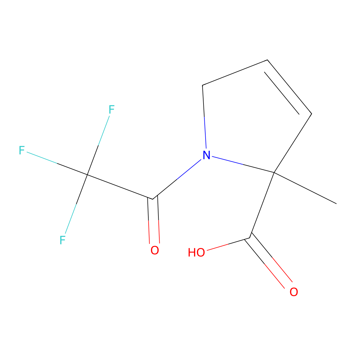 2-methyl-1-(2,2,2-trifluoroacetyl)-2,5-dihydro-1H-pyrrole-2-carboxylic acid molecular structure, CAS 2680855-65-4