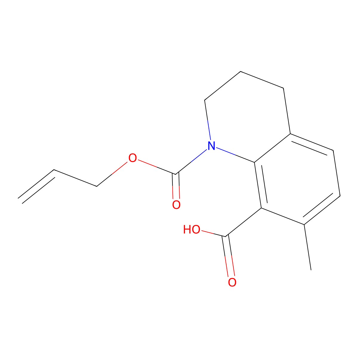 7-Methyl-1-[(prop-2-en-1-yloxy)carbonyl]-1,2,3,4-tetrahydroquinoline-8-carboxylic acid molecular structure, CAS 2680855-87-0