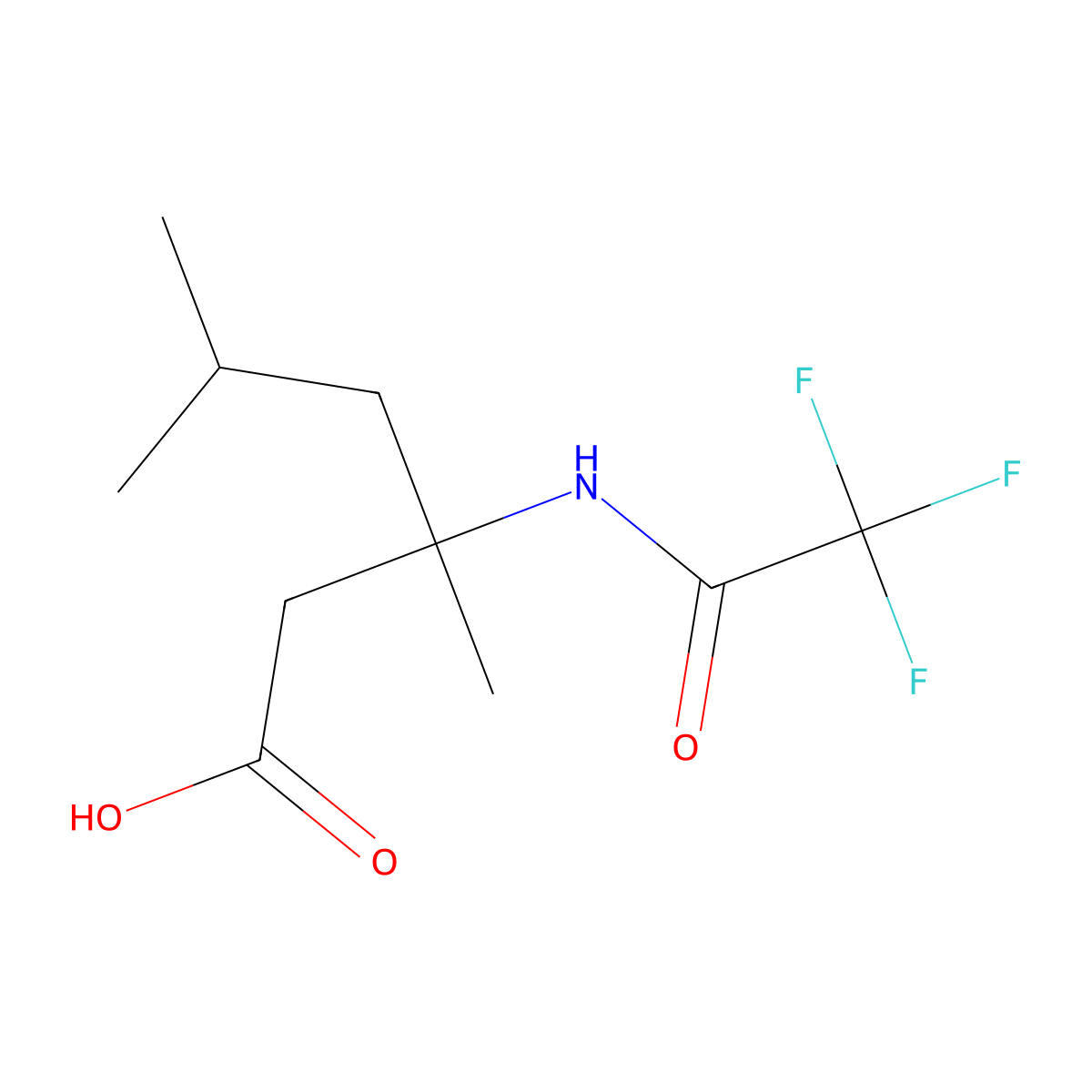 3,5-Dimethyl-3-(2,2,2-trifluoroacetamido)hexanoic acid molecular structure, CAS 2680855-88-1
