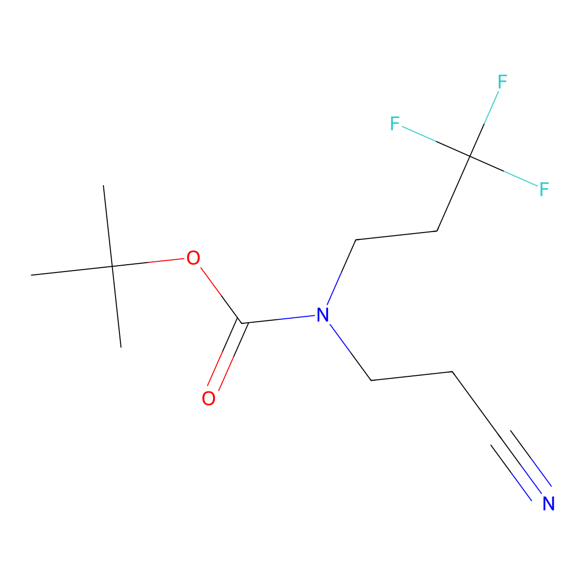 tert-butyl N-(2-cyanoethyl)-N-(3,3,3-trifluoropropyl)carbamate molecular structure, CAS 2680855-92-7
