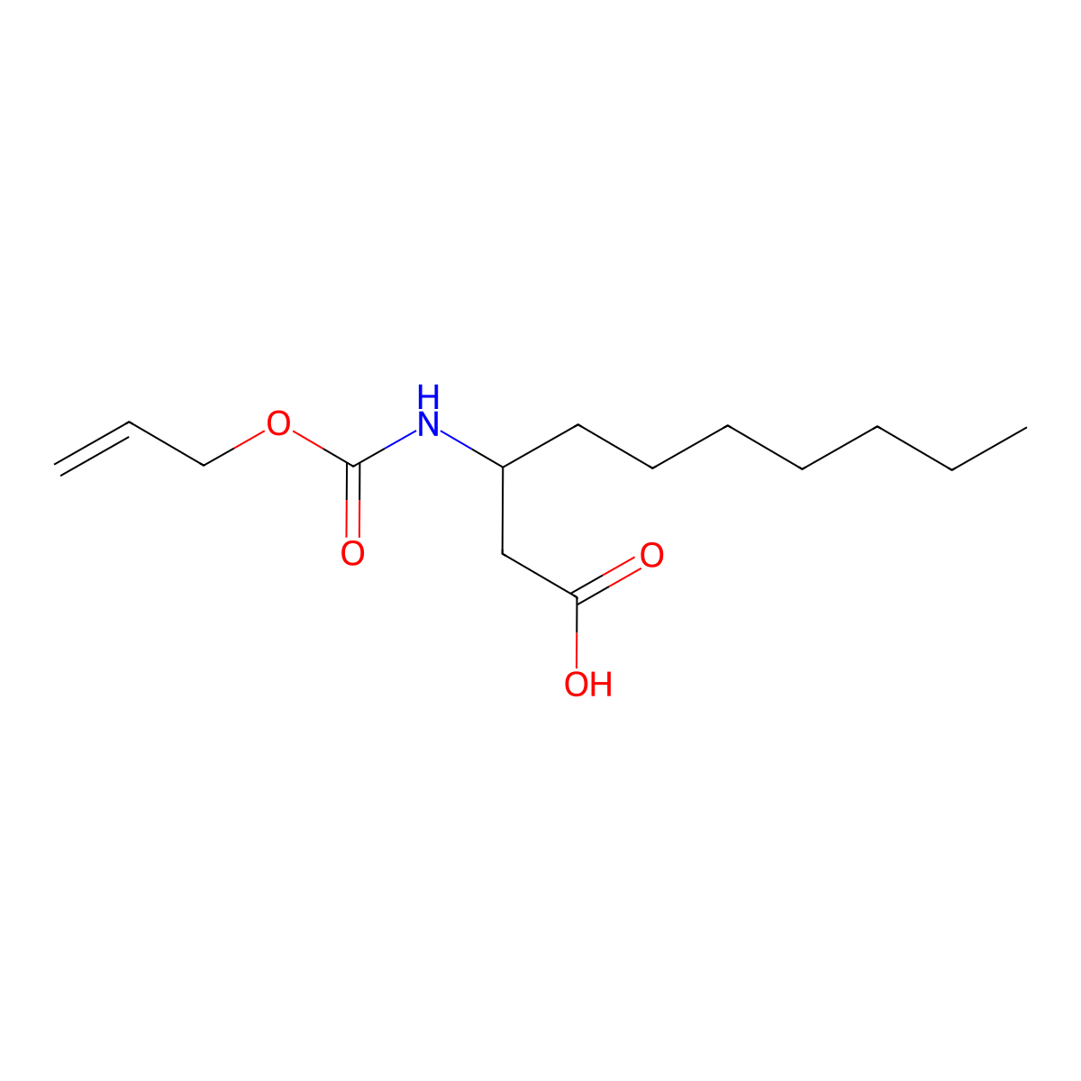 3-{[(Prop-2-en-1-yloxy)carbonyl]amino}decanoic acid molecular structure, CAS 2680855-97-2