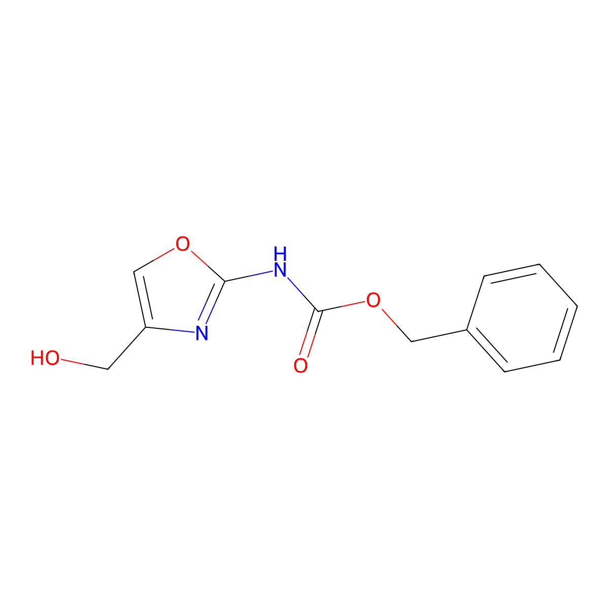 benzyl N-[4-(hydroxymethyl)-1,3-oxazol-2-yl]carbamate molecular structure, CAS 2680855-98-3