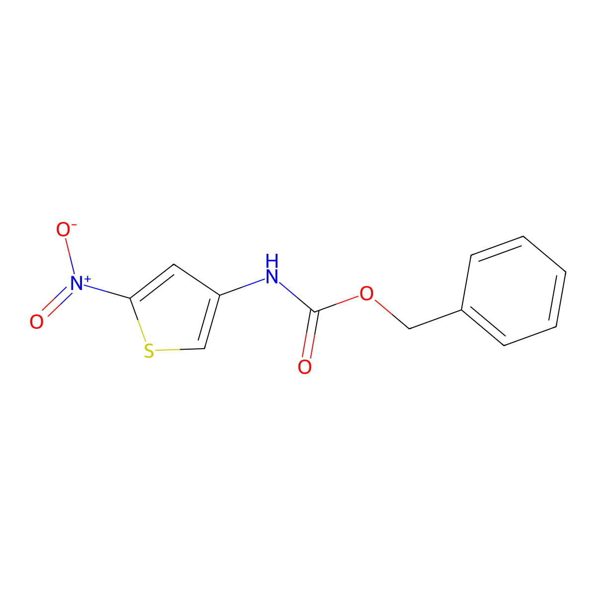 benzyl N-(5-nitrothiophen-3-yl)carbamate molecular structure, CAS 2680856-04-4