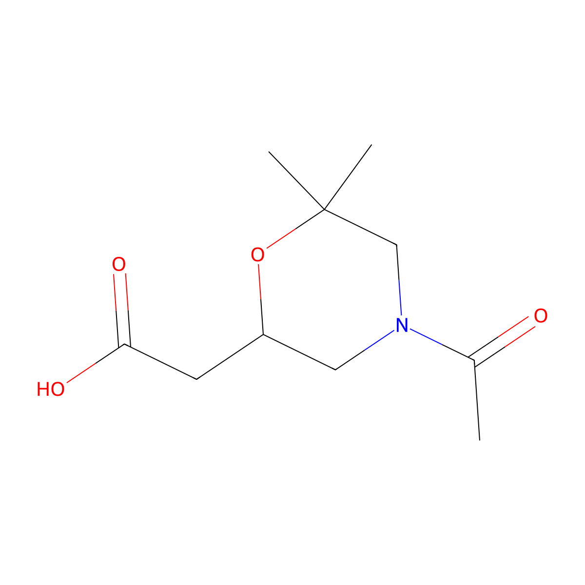 2-(4-Acetyl-6,6-dimethylmorpholin-2-yl)acetic acid molecular structure, CAS 2680856-15-7