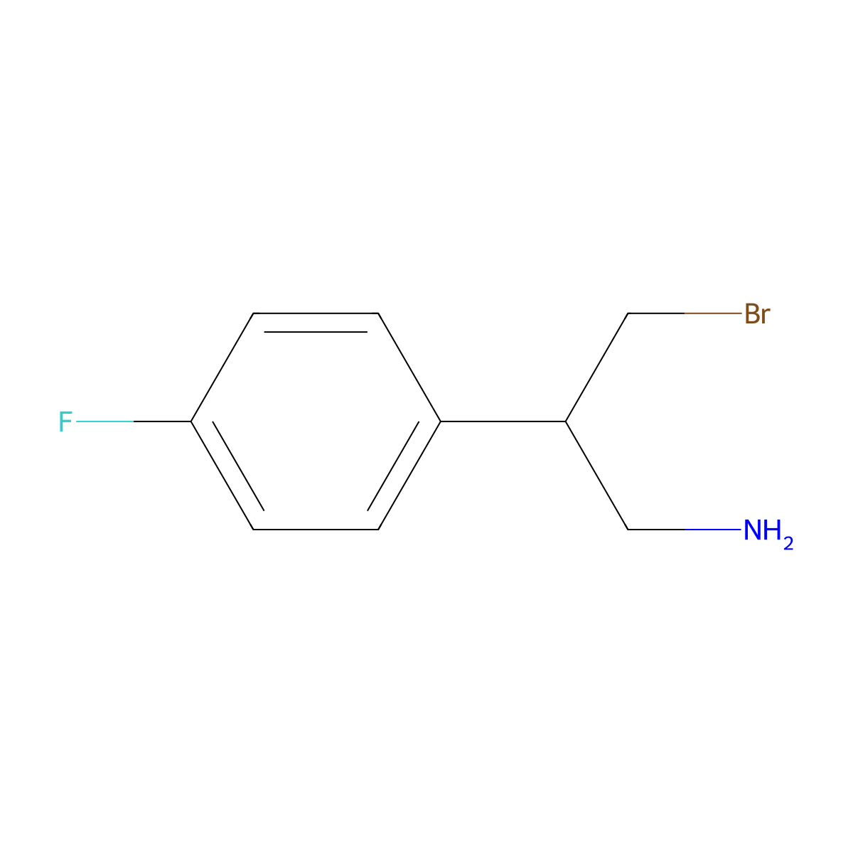 3-Bromo-2-(4-fluorophenyl)propan-1-amine molecular structure, CAS 2680856-16-8