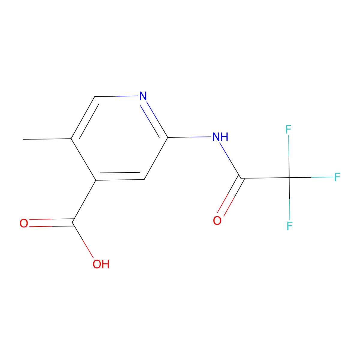 5-Methyl-2-(2,2,2-trifluoroacetamido)pyridine-4-carboxylic acid molecular structure, CAS 2680856-35-1