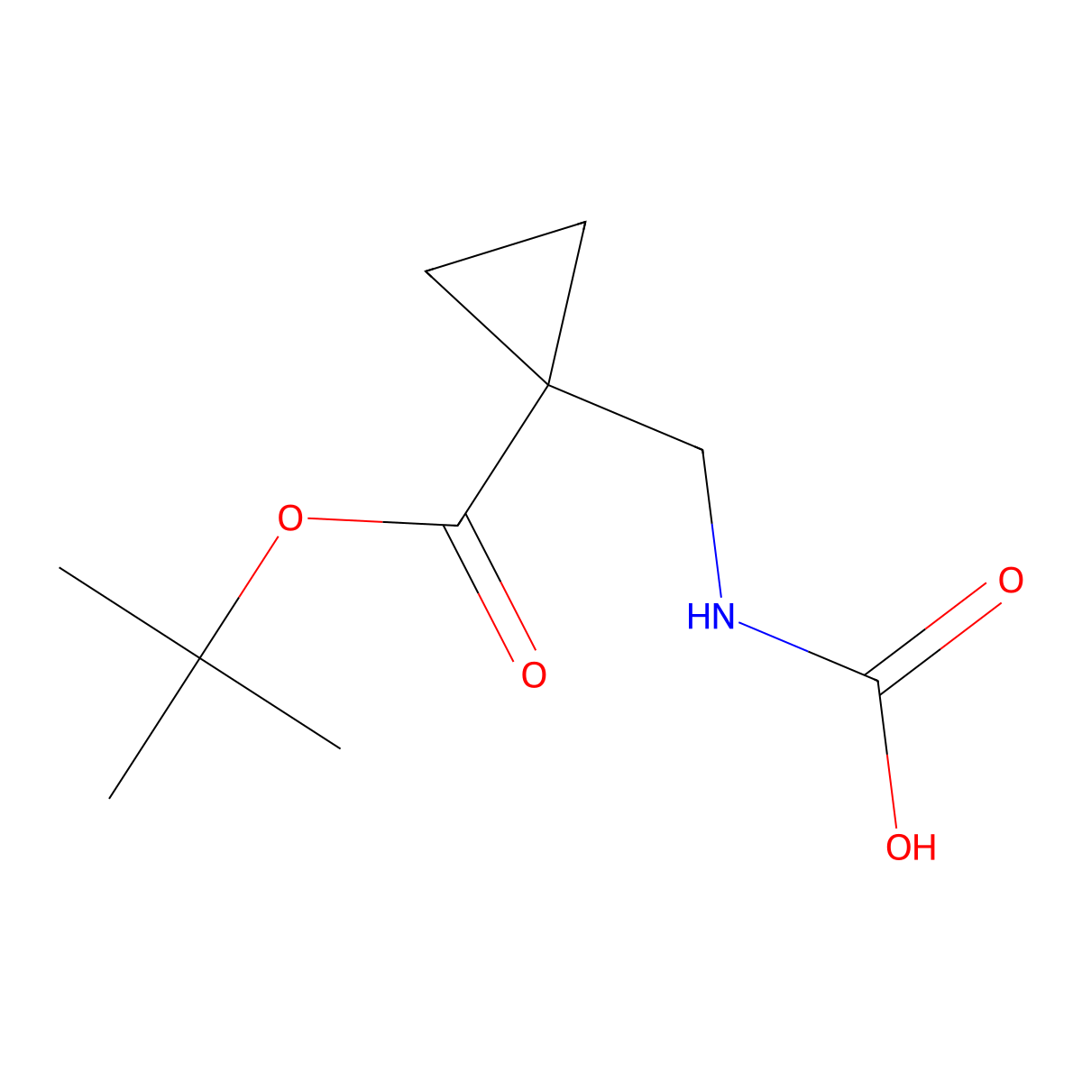 ({1-[(Tert-butoxy)carbonyl]cyclopropyl}methyl)carbamic acid molecular structure, CAS 2680856-36-2