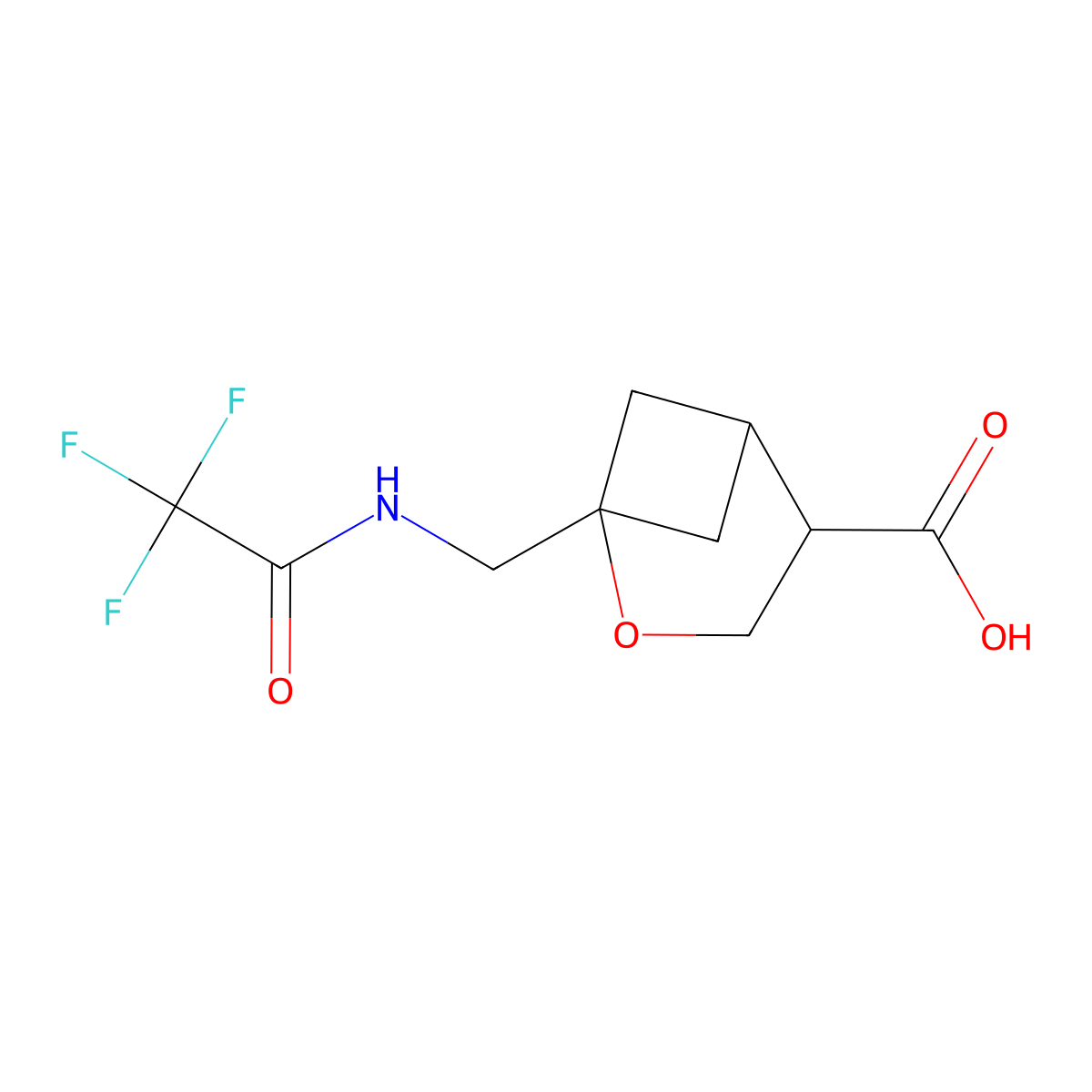 1-[(2,2,2-Trifluoroacetamido)methyl]-2-oxabicyclo[3.1.1]heptane-4-carboxylic acid molecular structure, CAS 2680856-39-5