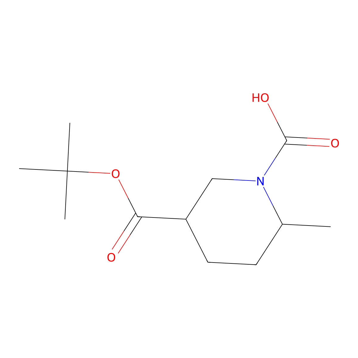 5-[(Tert-butoxy)carbonyl]-2-methylpiperidine-1-carboxylic acid molecular structure, CAS 2680856-50-0