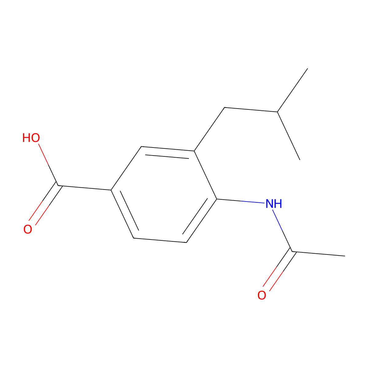 4-Acetamido-3-(2-methylpropyl)benzoic acid molecular structure, CAS 2680856-56-6