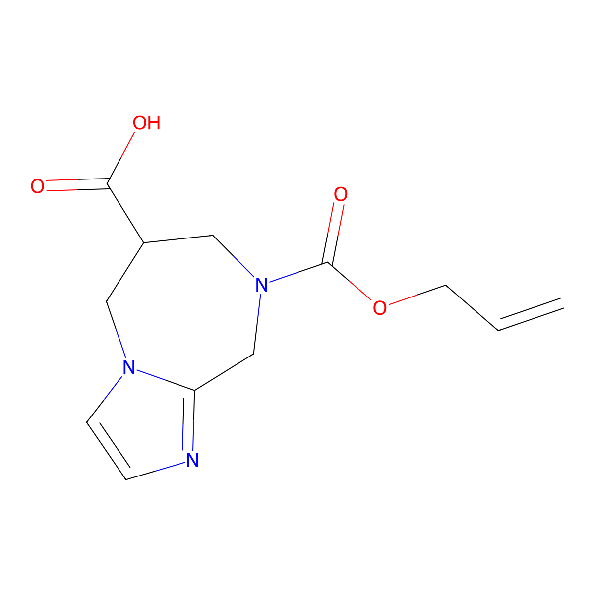 8-[(prop-2-en-1-yloxy)carbonyl]-5H,6H,7H,8H,9H-imidazo[1,2-a][1,4]diazepine-6-carboxylic acid molecular structure, CAS 2680856-58-8
