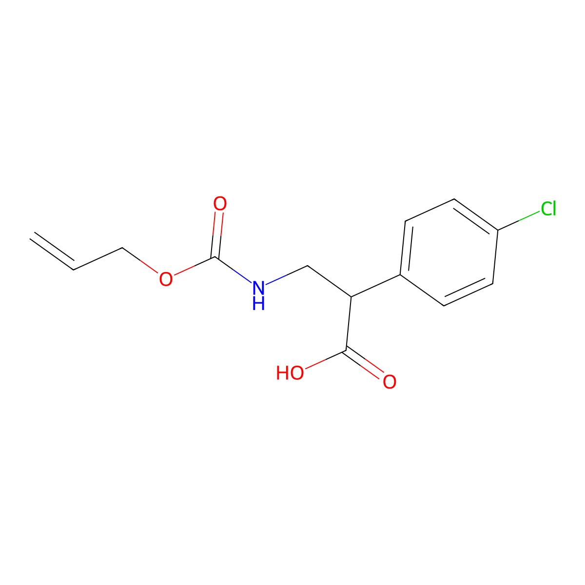 2-(4-Chlorophenyl)-3-{[(prop-2-en-1-yloxy)carbonyl]amino}propanoic acid molecular structure, CAS 2680856-61-3