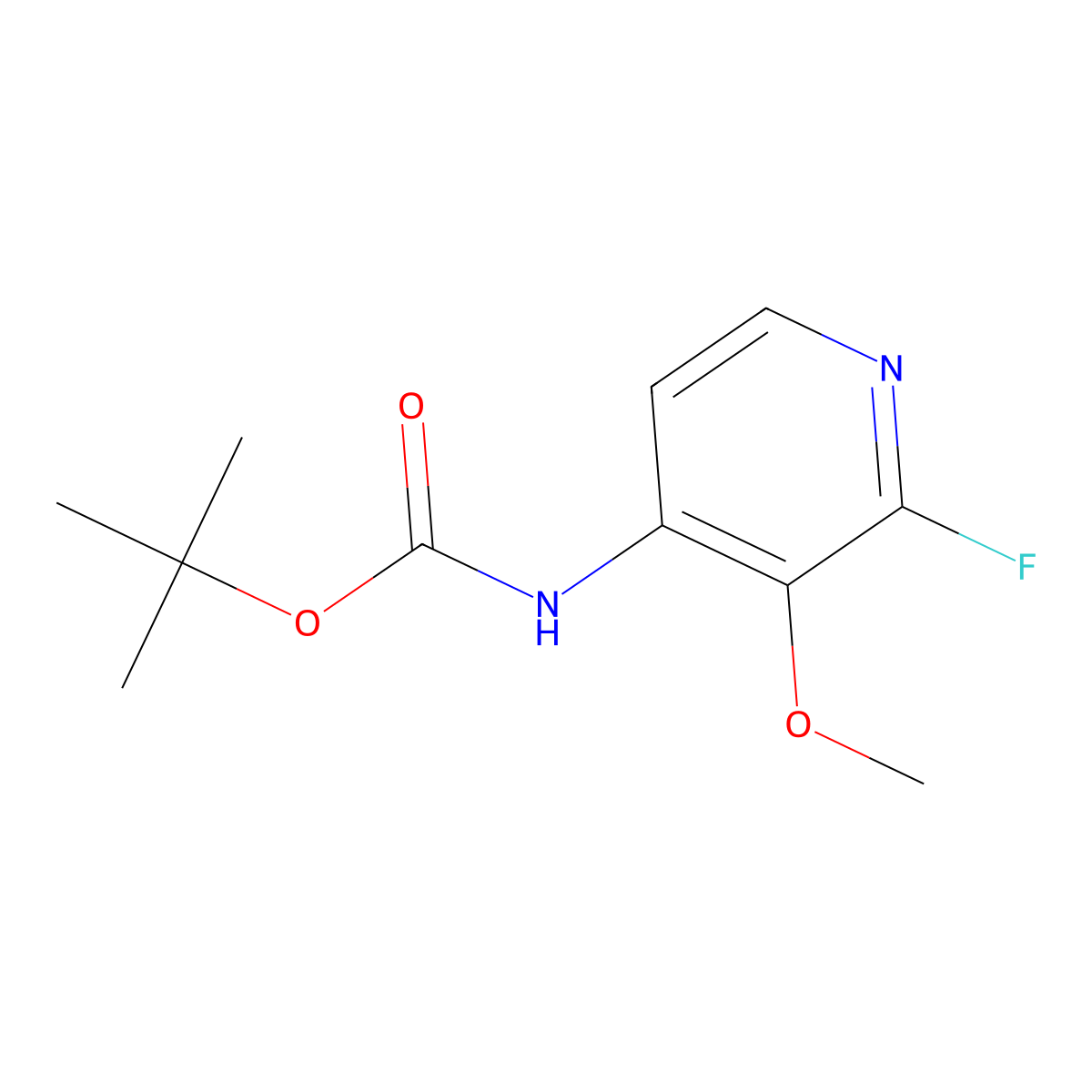 tert-butyl N-(2-fluoro-3-methoxypyridin-4-yl)carbamate molecular structure, CAS 2680856-67-9