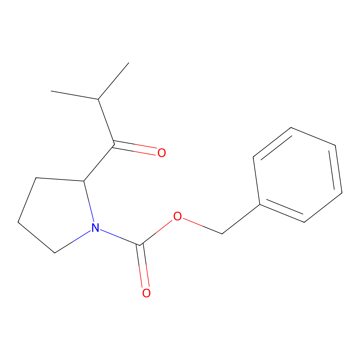 Benzyl 2-(2-methylpropanoyl)pyrrolidine-1-carboxylate molecular structure, CAS 2680856-71-5