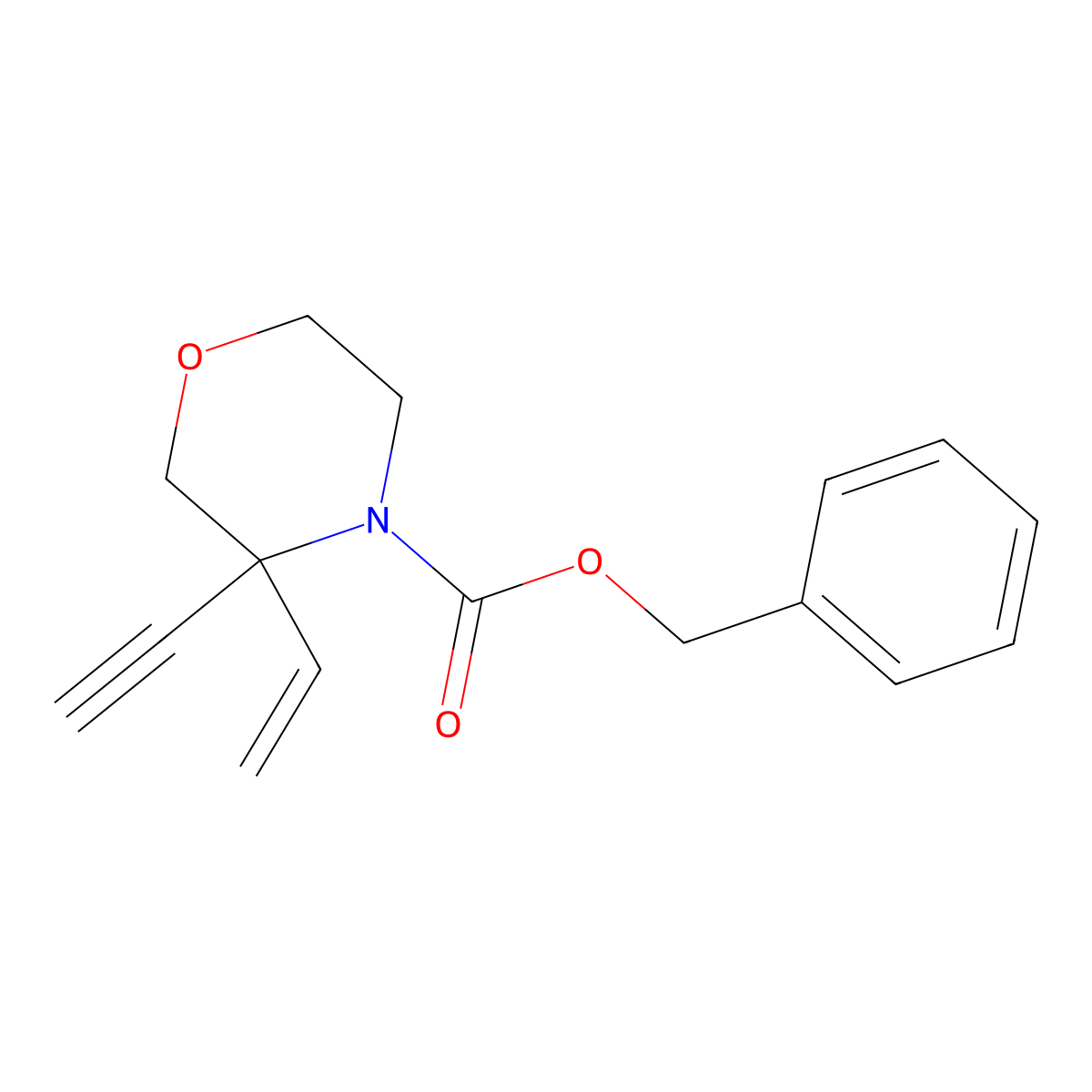 Benzyl 3-ethenyl-3-ethynylmorpholine-4-carboxylate molecular structure, CAS 2680856-76-0